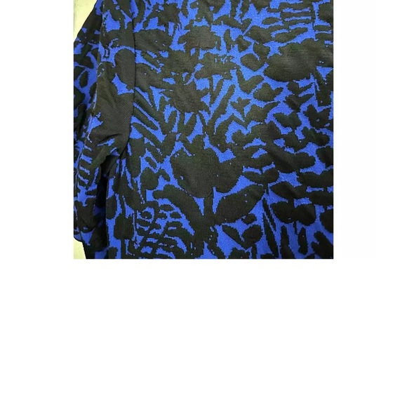 NWT St. John Collection Nordstrom Black Blue Floral Jacquard Dress Sz 14 - Picture 11 of 11